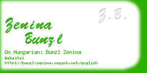 zenina bunzl business card